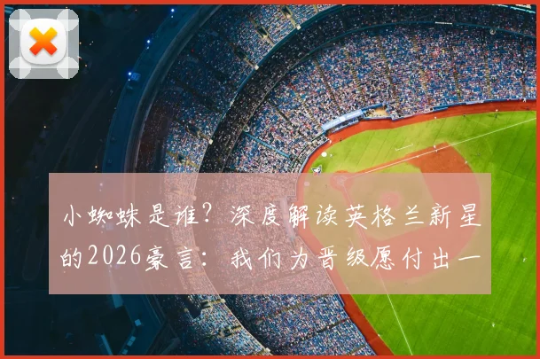 小蜘蛛是谁?深度解读英格兰新星的2026豪言:我们为晋级愿付出一切,他口中的世界最佳球员揭秘